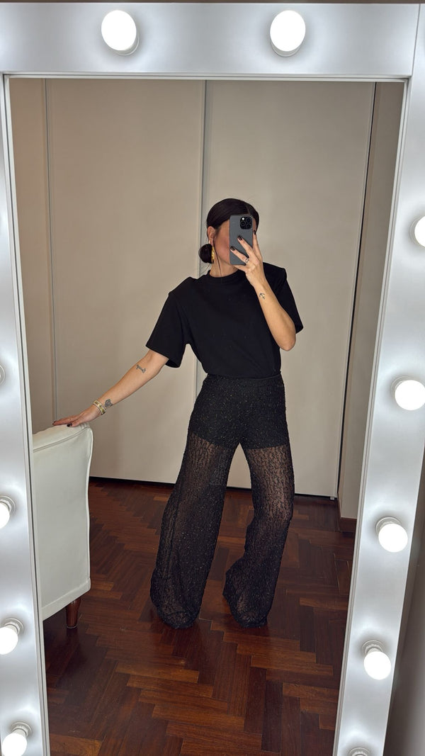 Pantalone trasparente paillettes