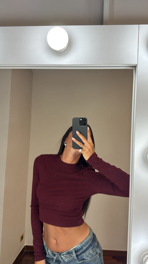 Maglia crop manica lunga